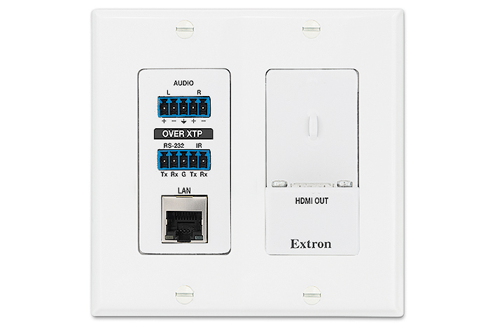 XTP R HWP 201 4K White (Front)<p class="text-error small-text">Extron XTP DTP 24 shielded twisted pair cable is strongly recommended</p>
